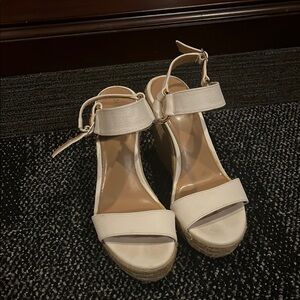 Elegant White Wedge Sandals